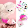 10Pcs Assorted Color Feather Tail Gift Interactive Cat Toy Kittens Mice Rattle Set Cat Mouse Toys