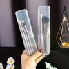 Přenosný organizér na štětce na make-up Tužka na obočí Nádobí Hůlky Průhledné s víkem Úložný box Kuchyňské doplňky