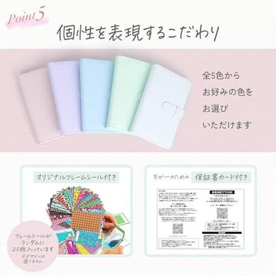 VOWZON Cheki Album Book instax mini Large Capacity Film Holds 108 Sheets Compact Wallet Type (White)