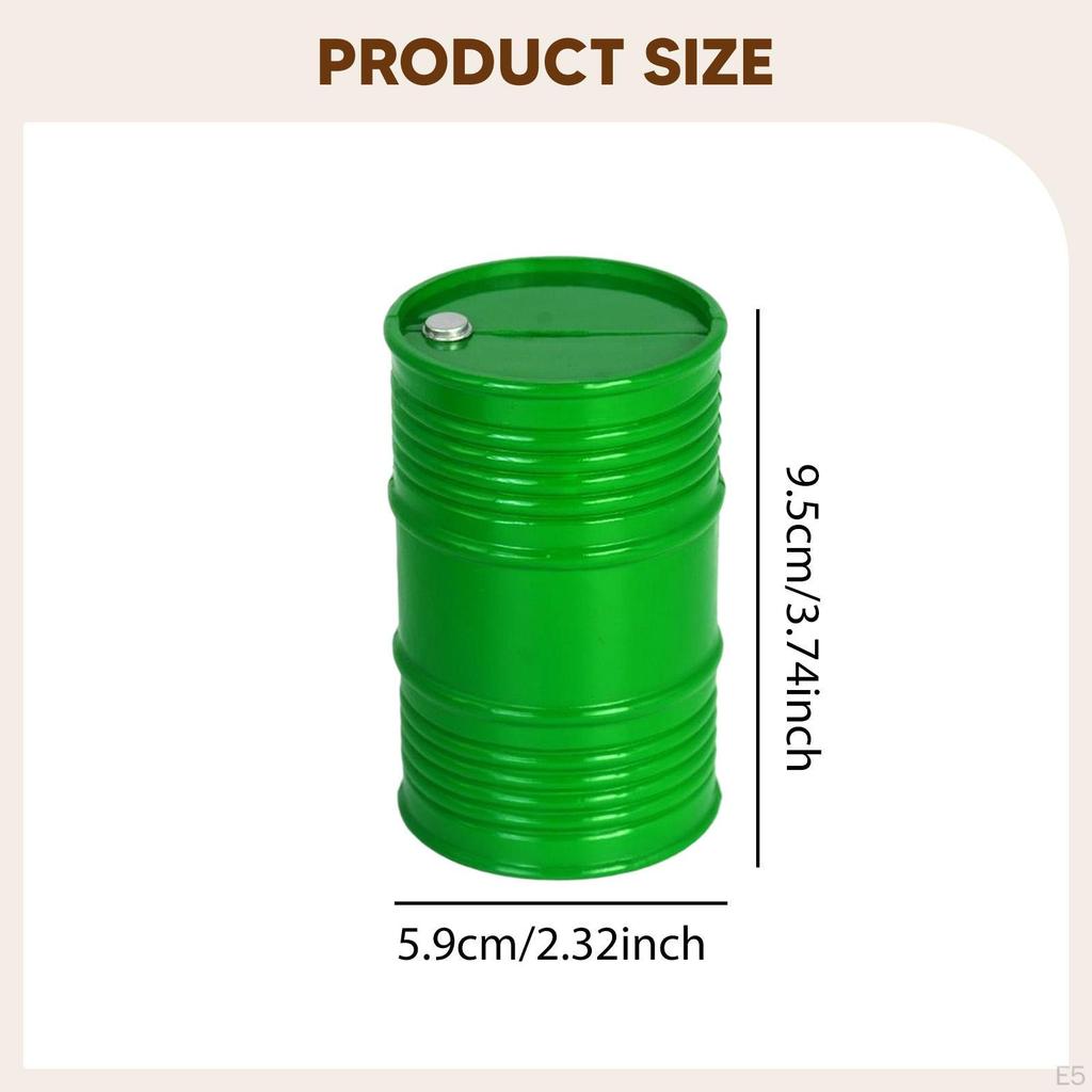 Mini Oil Drum 5.9cmx9.5cm Realistic Simulated Fuel Barrel Container for 1/8, 1/10, 1/12 RC Car