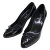 Chanel [Ausgezeichneter Zustand] G27742 CC Logos Schleife Lackleder Absatzschuhe 37 1/2 schwarz Gebraucht