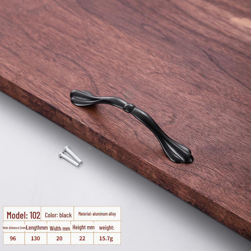 

Ручка для ящиков и шкафов из черного алюминиевого сплава в европейском стиле