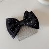 Dot Pattern Bow Hairbrush, Fluffy and Inverted, with Hairpin for Cascading Hair, Fresh and Sweet Fringe Clip, Cute Hairpin