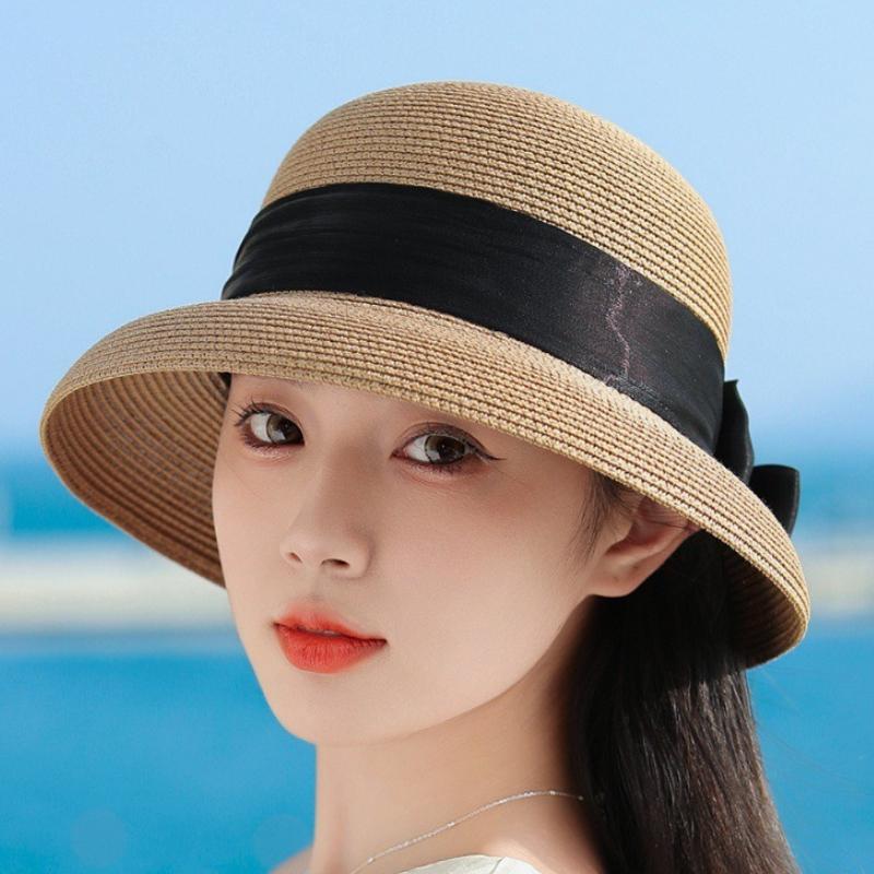 Fashion Design Natural Lafite Grass Straw Hat Photography Hat Sunscreen UV Protection Beach Sun Visor Farmers Raffia Straw Hats