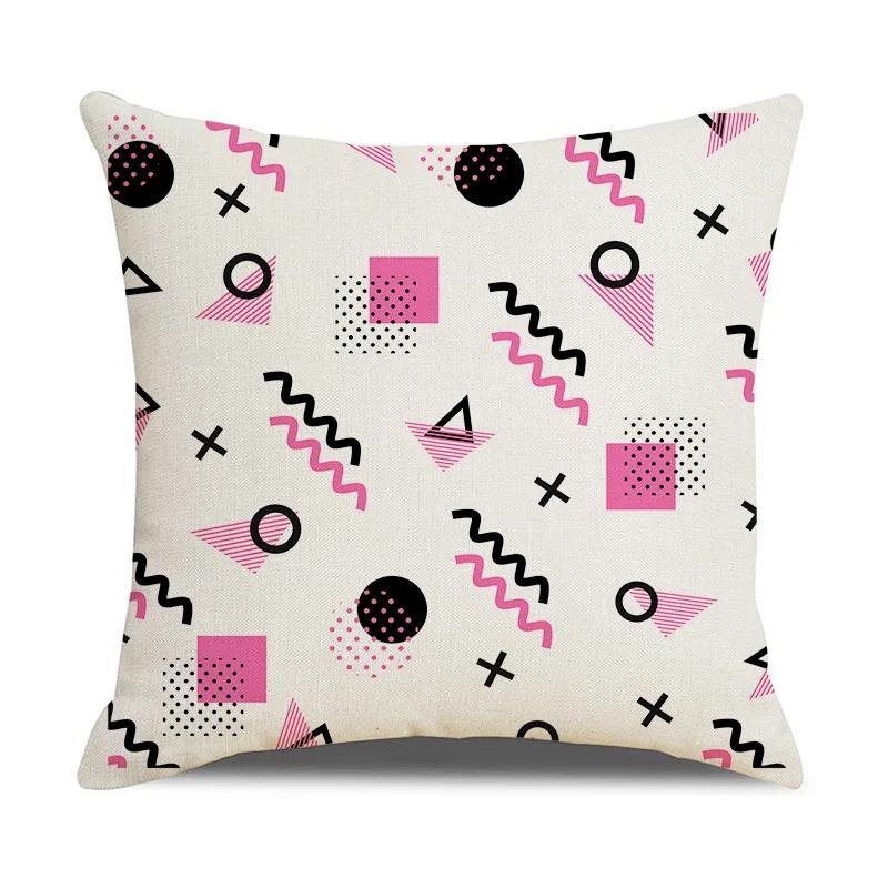 

Вдохновленный Мемфисом клетчатый чехол на подушку для дома, дивана, кресла, подушка мятно-розовый плед 66x66cm красный