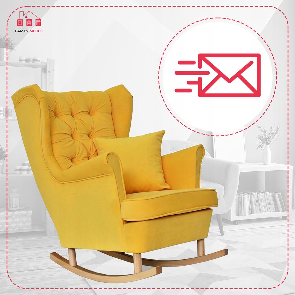 Gaja Rocking Chair, Scandinavian, Family Furniture, Yellow, Rocking Chair