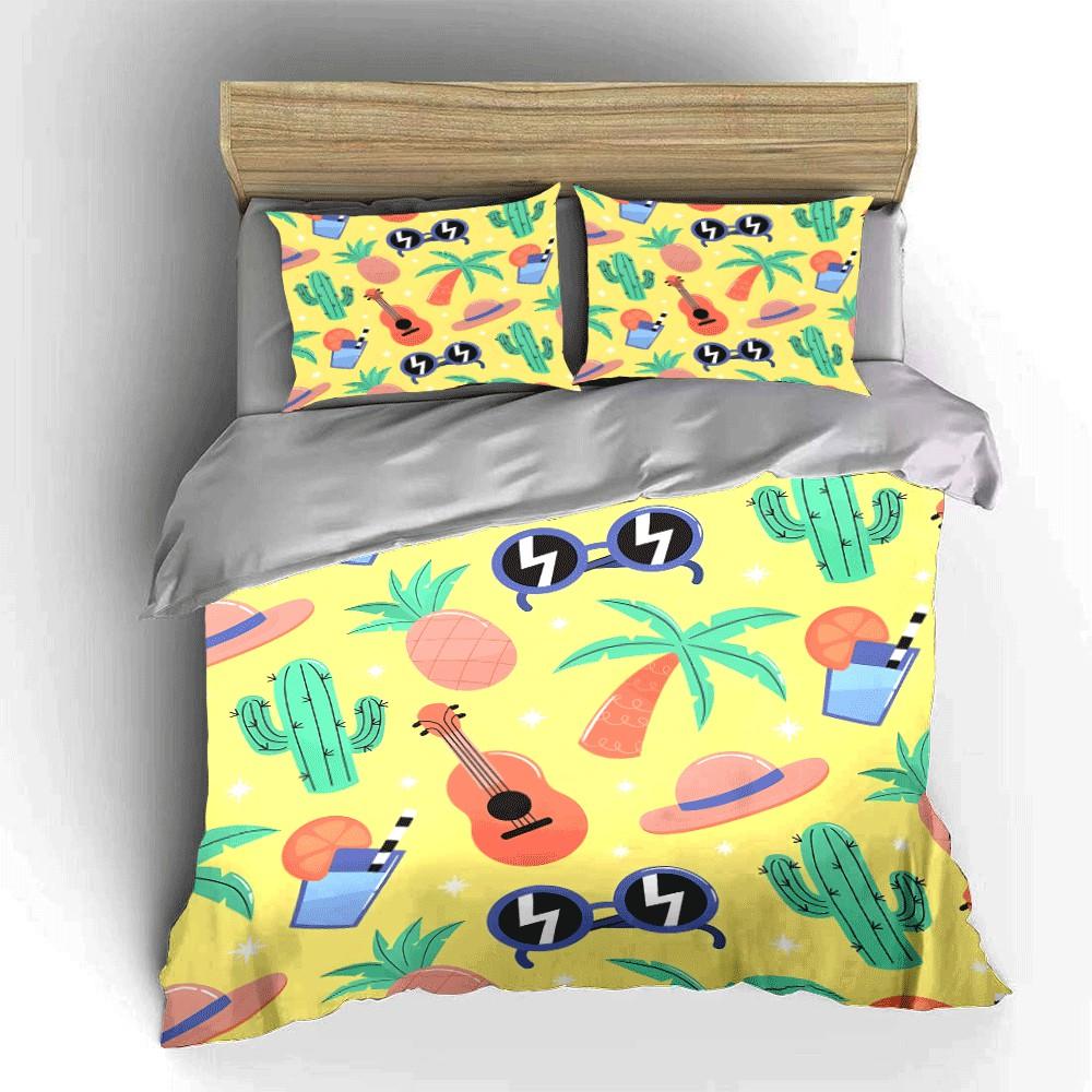 Summer Vibes Tropical Essentials Set Exquisite Three-Piece Bedding Set Gift For Kids And Adults