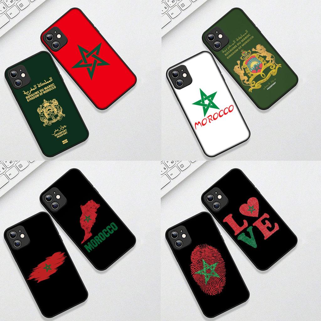 Soft Cover for Apple iPhone 13 12 Mini XS 11 Pro Max 7 8 Plus + XR SE 2022 2020 SE3 Coque Phone Case Morocco Flag