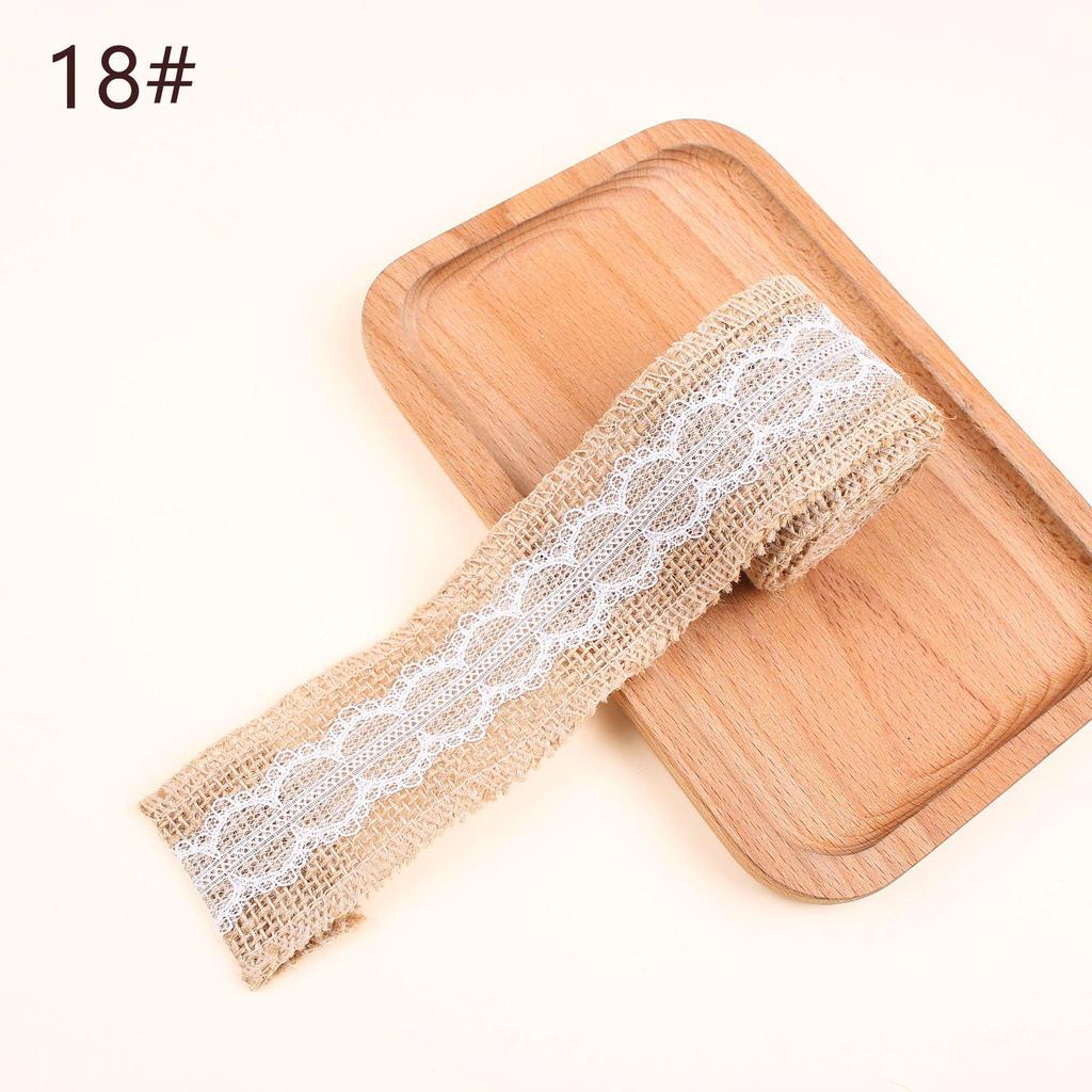 Burlap Roll with Lace Edge for DIY Christmas and Wedding Crafts, Jute Twine Ribbon