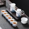 Mutton Fat Jade Porcelain Hand-painted Kung Fu Tea Set