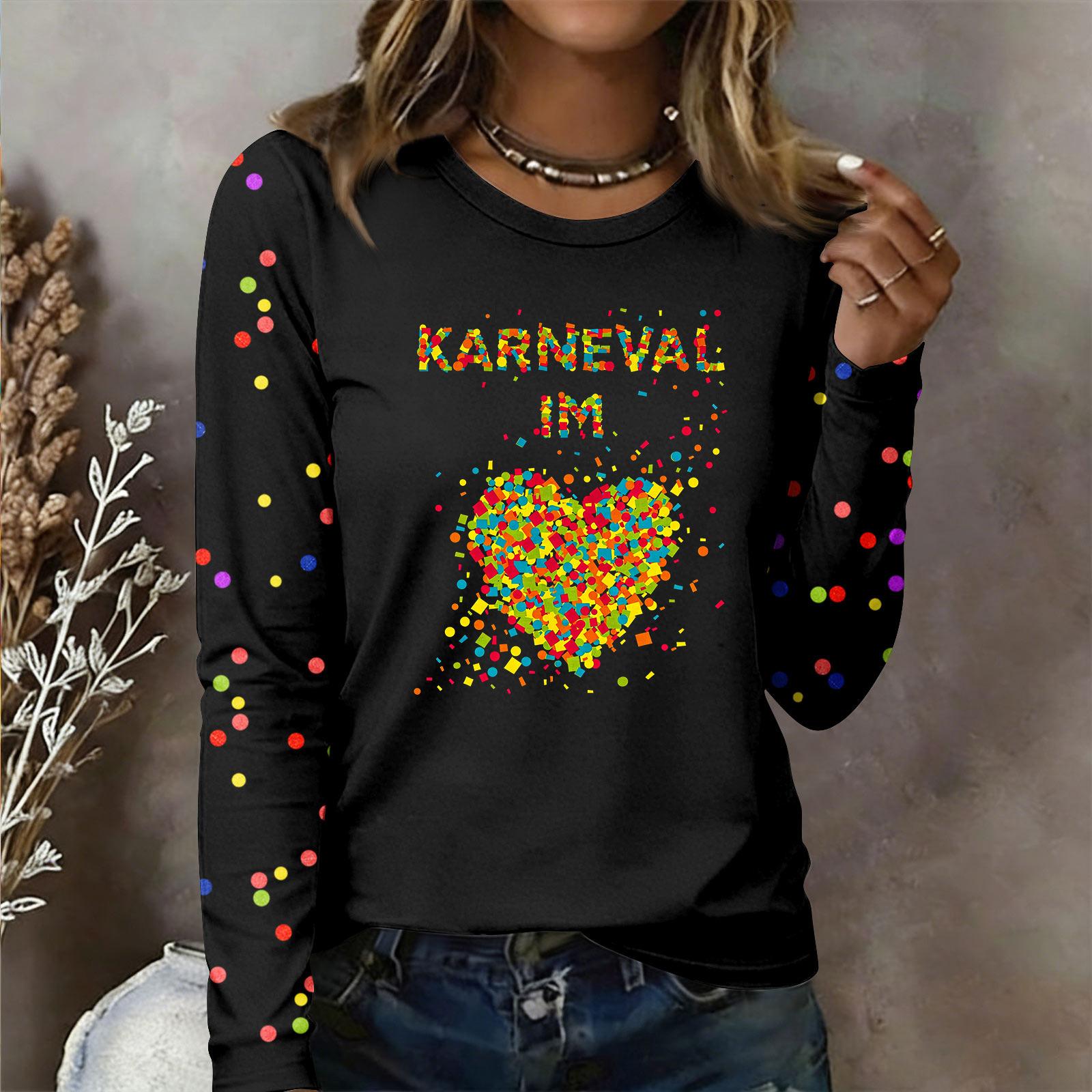 

Women s Long Sleeved Shirt Confetti In The Heart Carniva LBarrel Night Confetti Shirts S
