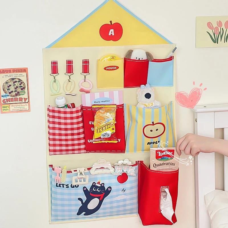 Hanging Storage Organizer for Student Dorm, Wall or Door-Hung Underwear Bag, Bedside Cabinet, Multi-Pocket Pouch