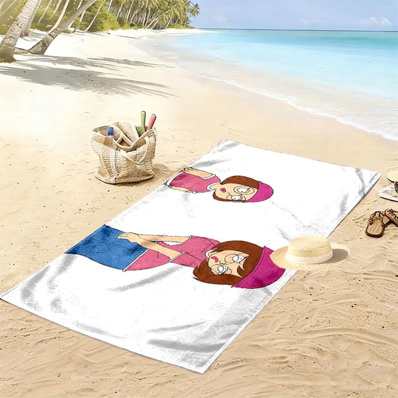 Meg Griffin Print Beach Towel, Large Soft Quick Dry Towel for Beach Camping Swimming