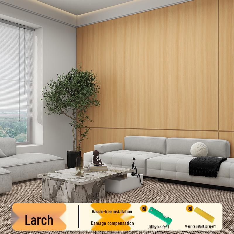 Wood Veneer Self-Adhesive Wallpaper: Thick, Soft, Imitation Wood Grain for Doors, Tables, and Furniture Renovation.