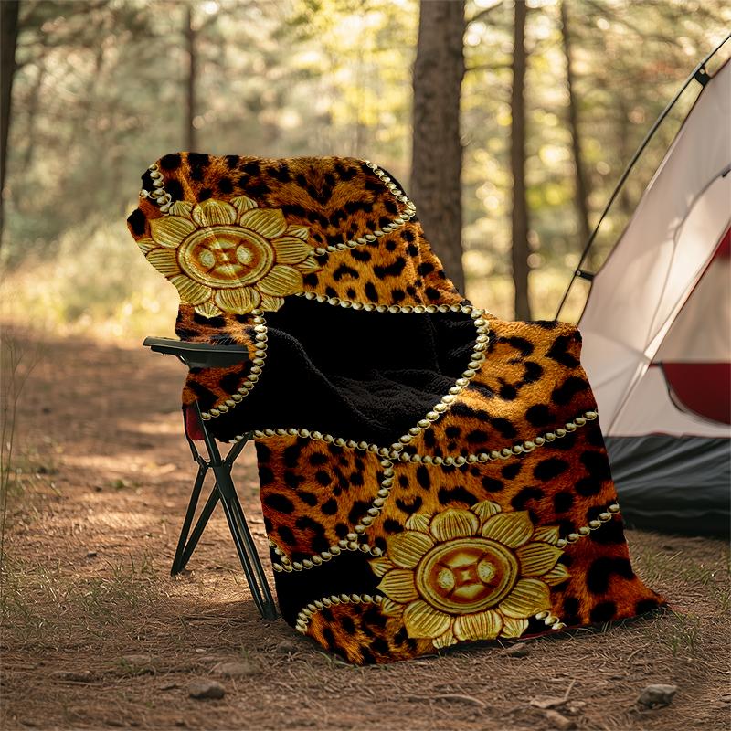 Leopard Glamour Blanket Personalized Name Flannel Blanket Soft Cozy Plush Throw for Sofa Bed Lightweight Home Décor