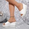 Fashion Ladies Shoes 2025 Brand Open Toe Women's Slippers Fashion Outdoor Casual Summer New Plus Size Comfortable Concise Wedge Slippers