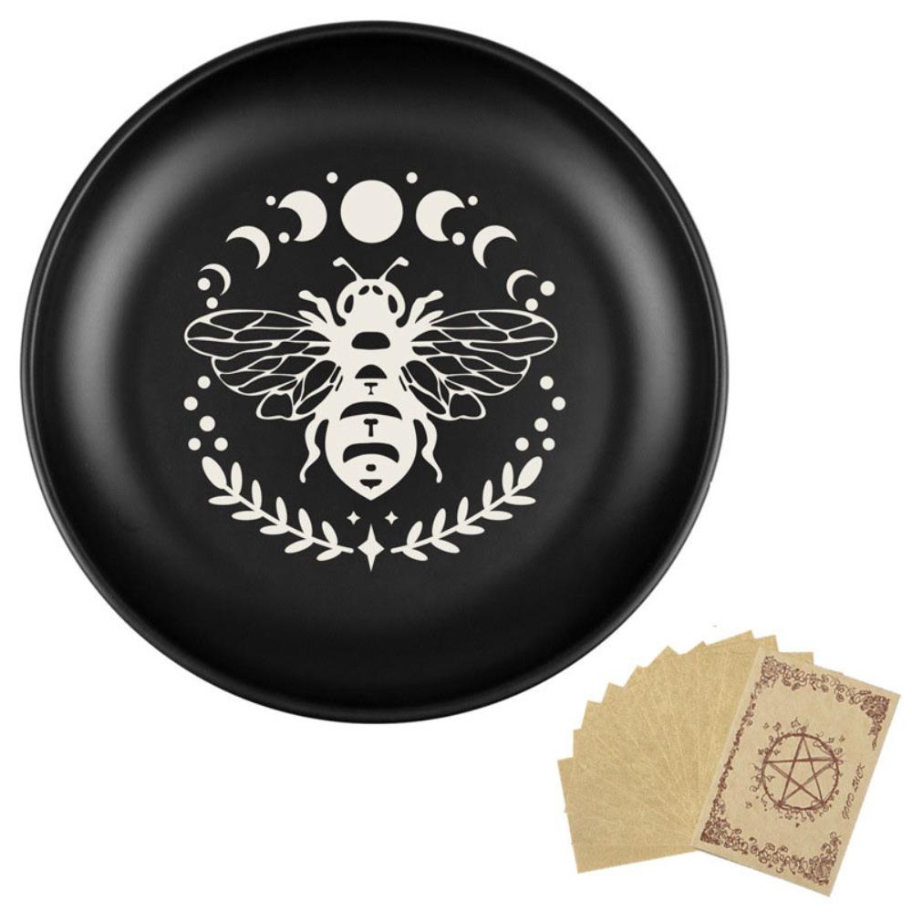 

Round Decorative Jewelry Dish Stainless Steel Crystal Stone Storage Tray Divination Tray Gift Style D