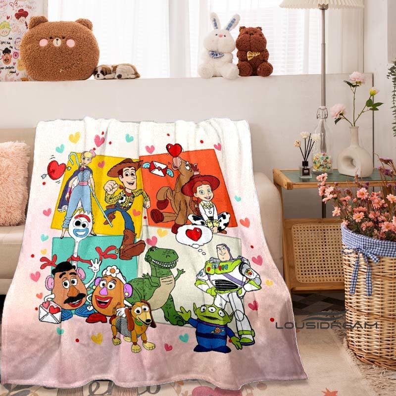 3D Printed Toy Story Cartoon Warm Soft Fluffy Blanket Suitable for Children and Adults, Sofa Bed Blanket Cover, Travel Gi