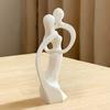 3D Printed Couple Sculpture, Nordic Modern Style, Matte White Home Decor Ornament, Romantic Abstract Statue, for Anniversary Valentine’s Day