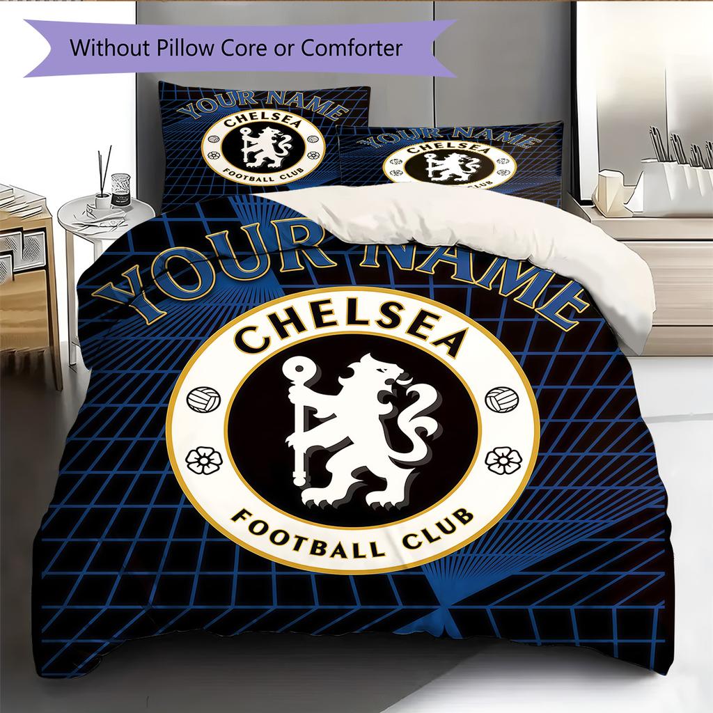 Custom Name CFC Pattern Bedding Quilt Set Home Decoration Gift (1 * Duvet Cover + 2 * Pillowcase Without Core)