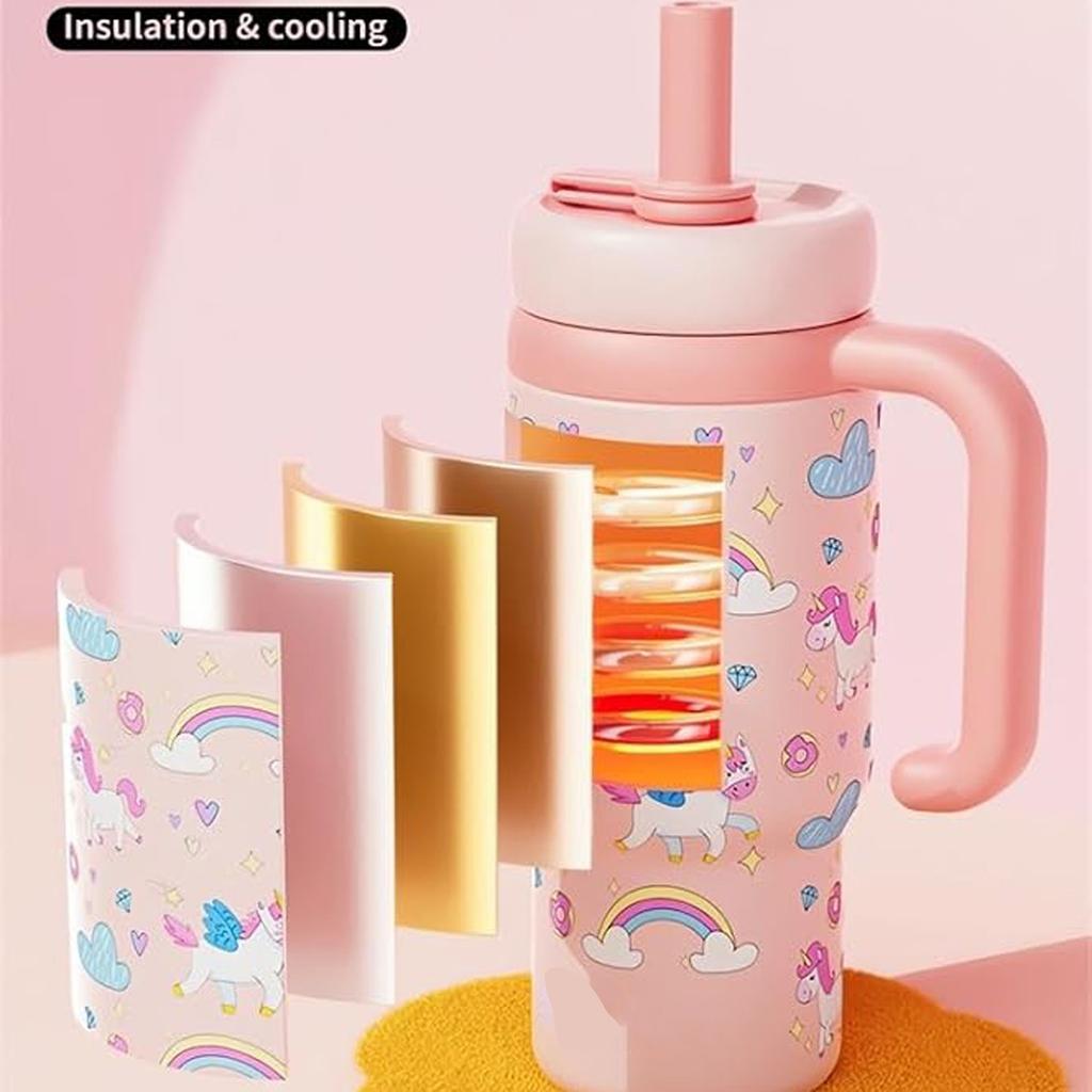 Drinking Cup With Whale Squirt, 24Oz Whale Cup Water Bottle, Stainless Steel Whale Spray Sippy Cup, Leak Proof Weighted Straw Cup For Kids