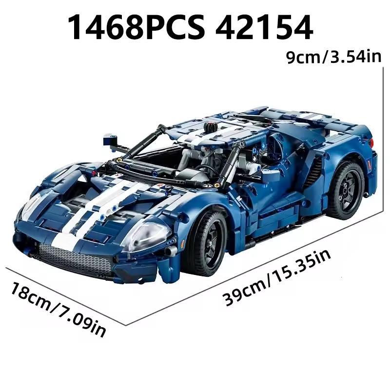 Tcnico 1468 piezas Grupo mecnico  Coche de carreras GT azul 42154 Modelos de coches deportivos Kits para adultos para