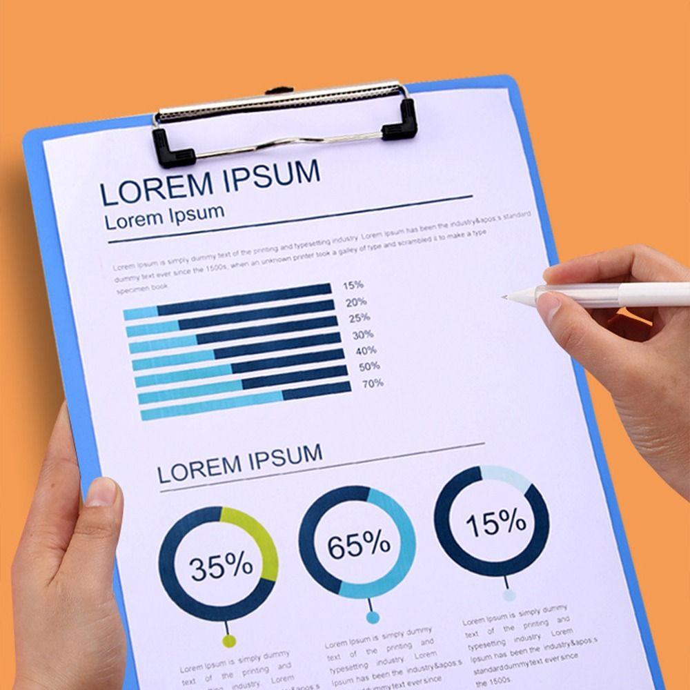 Document Folder A4 Paper Organizer With Low Profile Gold Clip File Folder Board Clamp  Menu Data
