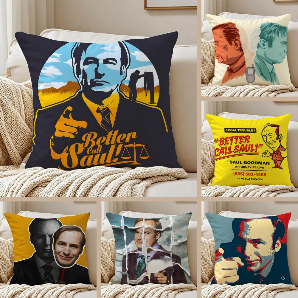 Crime American TV BBetter Call Saul Cushion Cover Pillowcase Antidustmite Invisible Zipper Short Plush Sofa Cushion