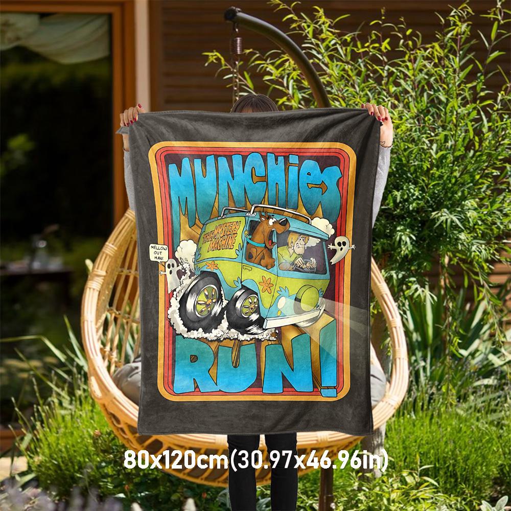 1pc munchies mystery machine run Outdoor Blanket - Throw Blanket, Soft , Flannel Blankets, Living Room, Travel, Camping-1102161 80x120cm