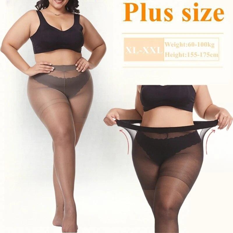 15D ultracienkie rajstopy w dużych rozmiarach dla kobiet ponadgabarytowe pończochy rajstopy oddychające seksowne elastyczne rajstopy Plus Size kobiece XXXL