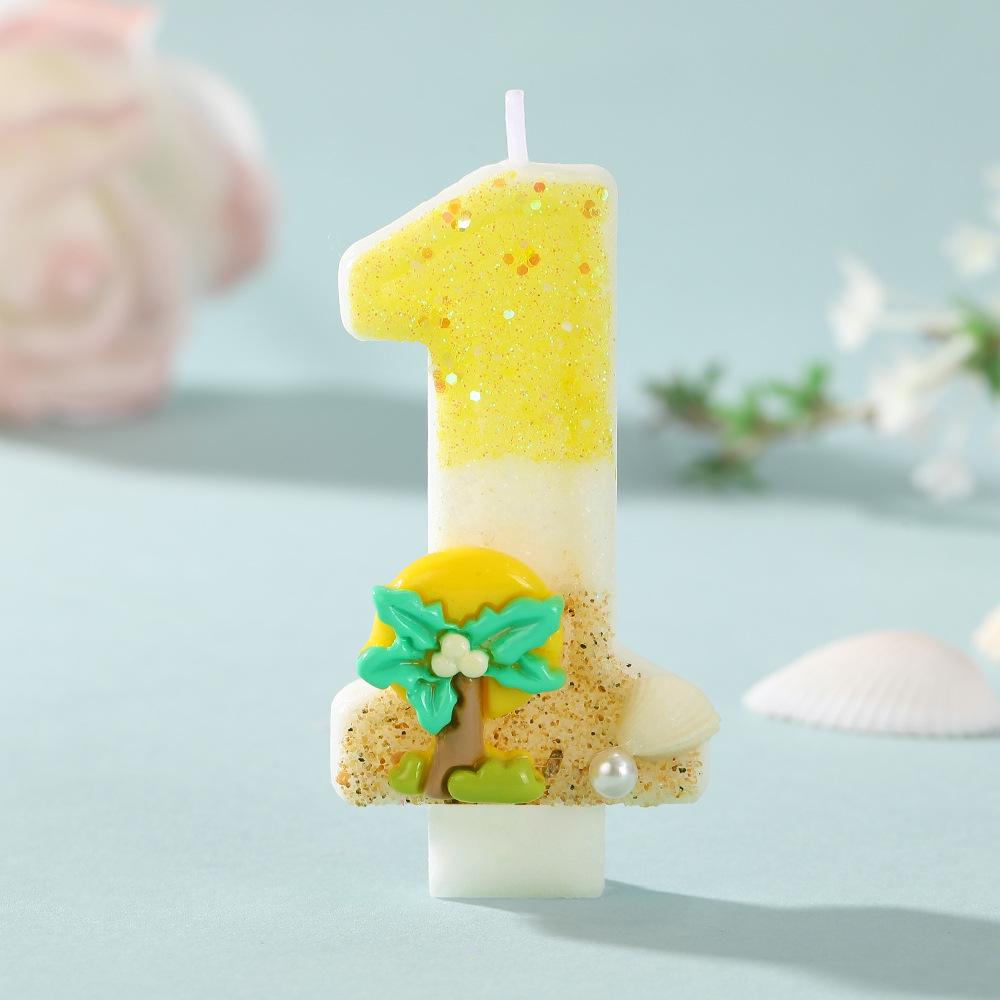 Cross-border Ocean Coconut Tree Birthday Cake Candles