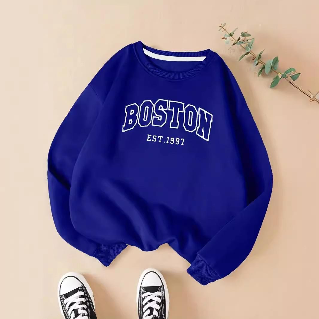 

2024 Women s European and American Printed Round Neck Sweater S зелёный