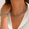 New environmentally friendly spot fishtail diamond-encrusted bracelet necklace combination set light luxury senior banquet jewelry women