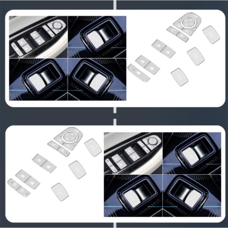 For BYD Seal  2024 Aluminum alloy button switch sticker gear shift panel Steering wheel Window lift Electric tailgate switch