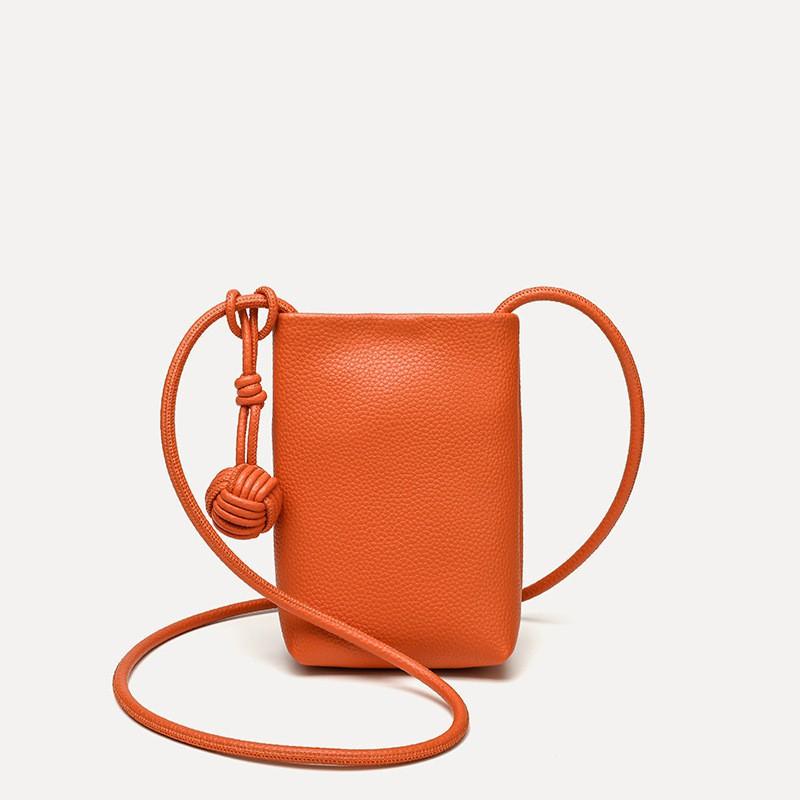Put Your Mobile Phone In A Small Bag Mini Cross-body Cute Fresh Macaron Vertical Key Change оранжевый