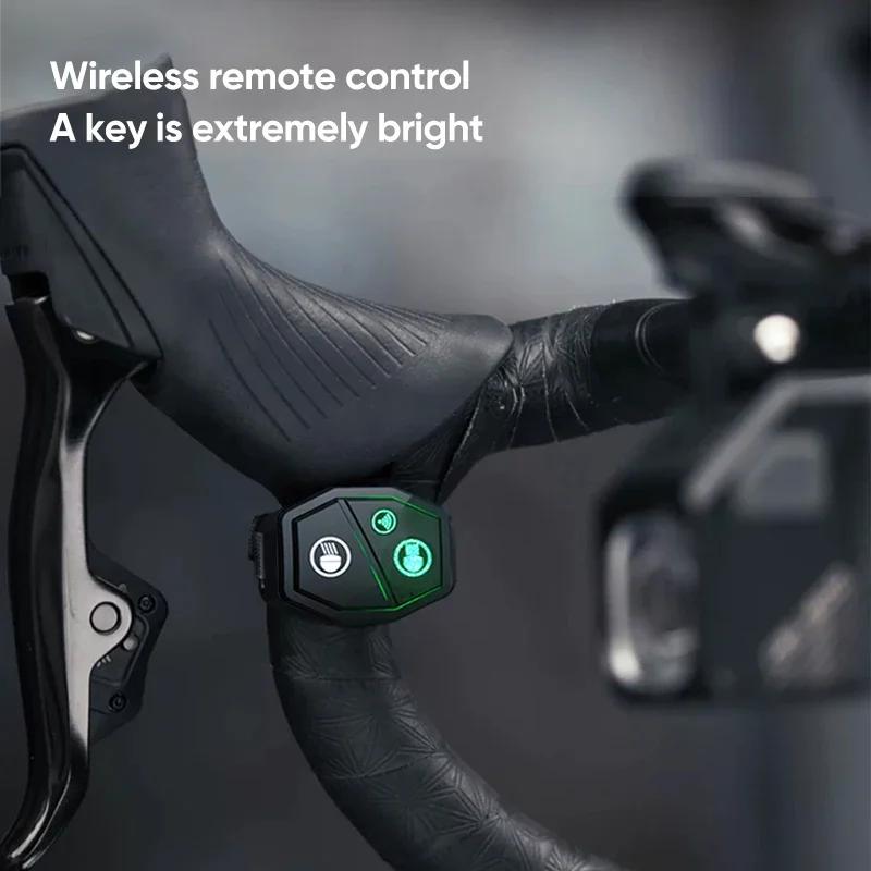 Bicycle Flashlight Ultra Bright 4000mAh Rechargeable Wireless Remote Control MTB Bike Front Lamp for Riding Cycling Accessories