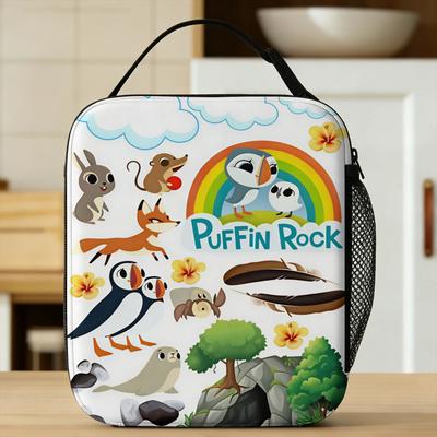 Puffin Rock And New Friends Lunch Bag  Aesthetic Lunch Box Office Portable Thermal Lunch Bags For Men Oxford Design Cooler Bag