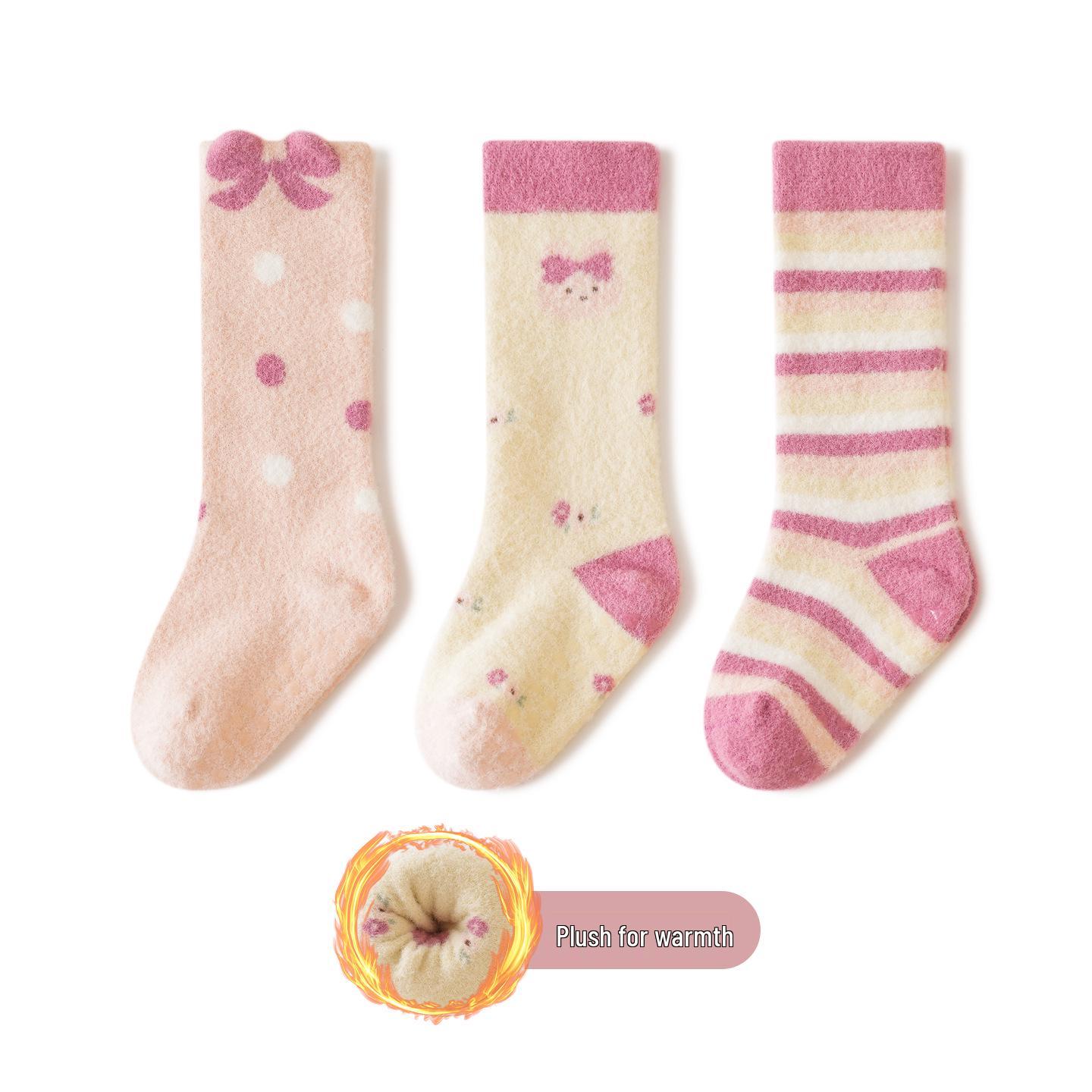 

Velvet-Lined Baby Knee-High Socks – Warm, Non-Slip, Thickened Mid-Calf for Autumn & Winter 3-5 years XL (Foot length 14-16cm)