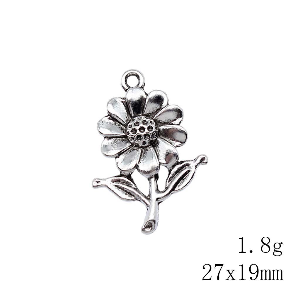 Flower Bud Charms Mini Floral Pendant Alloy Metal Leaf Findings Elegant Plant Jewelry Making Supplies For
