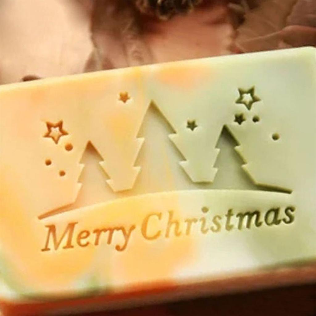 Soap Making Acrylic Stamps Christmas Series Transparent Handmade Soap Seal Stamp