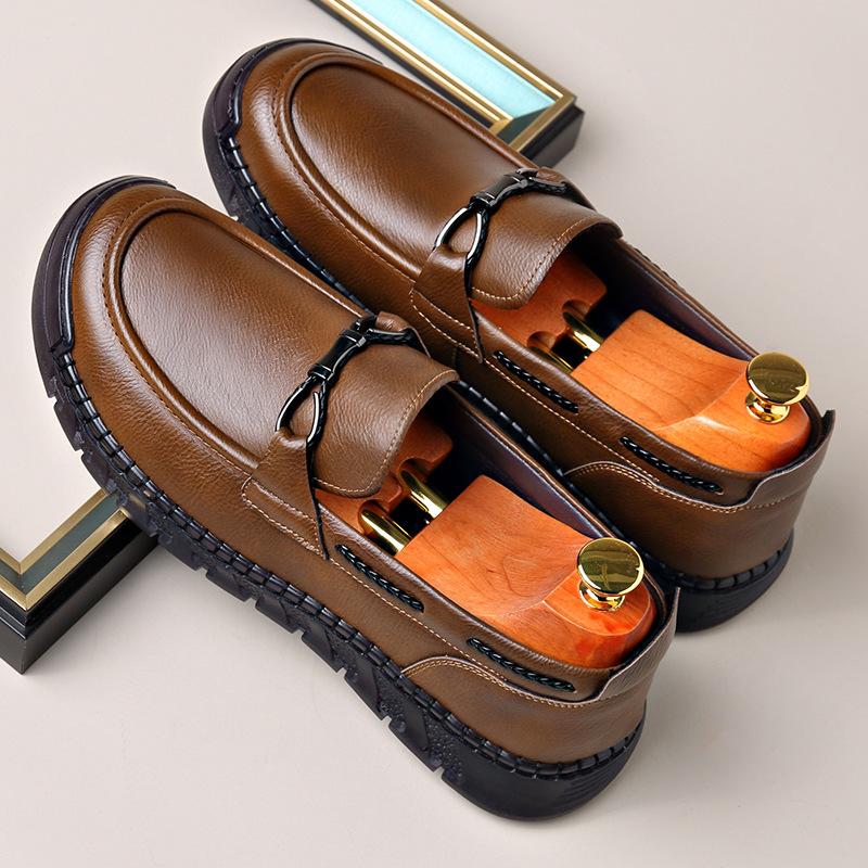 Men's new autumn trend versatile flat-bottomed non-slip one-pedal shoes Men's casual leather shoes