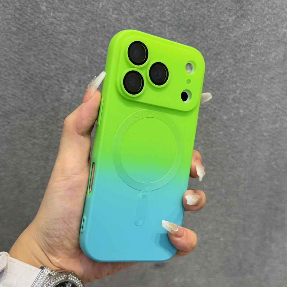 Luxury Gradient Soft TPU Case For iPhone 17 Air 16E 16 15 14 13 12 11 Pro Max 17Pro iPhone17 Magnetic Wireless Charge Full Cover