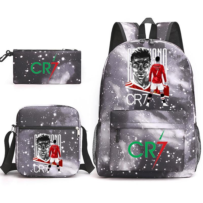 Cr7 Youth Fashion Children'S Student Schoolbag 3-Piece Set