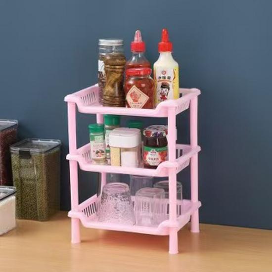 Scaffale multi-livello per organizzazione in cucina, bagno e sulla scrivania