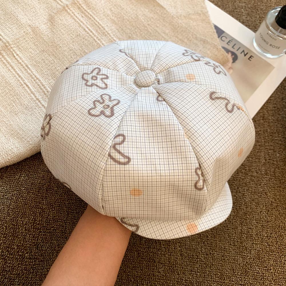 

Мультяшный Берет с Цветком Британский Стиль Y2k Шляпа Художника Индивидуальная Восьмиугольная Шляпа Путешествия Style4