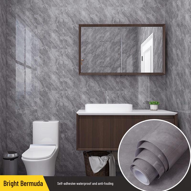 3D Marble Wall Sticker: Self-Adhesive, Oil-Proof, Thickened Decor for Bathroom, Kitchen, Wardrobe