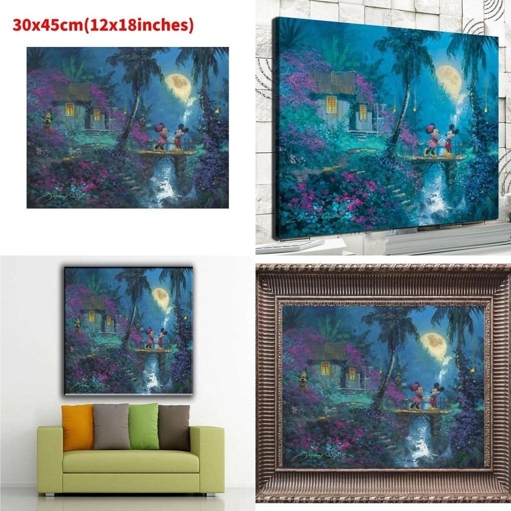 Mermaid Princess Canvas Wall Art Modern Fairy Tale Bedroom Kids Room Decorative Painting Core Material