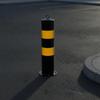 Steel Bollard with Base Plate Permanent Safety Post Hoop Handle Fixed