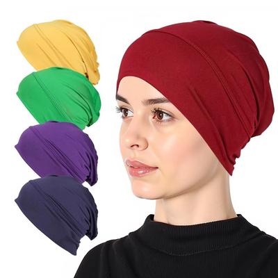 Elastic Hijab Caps Wrap Style Islamic Headband New Turban Hat  Women Headwear