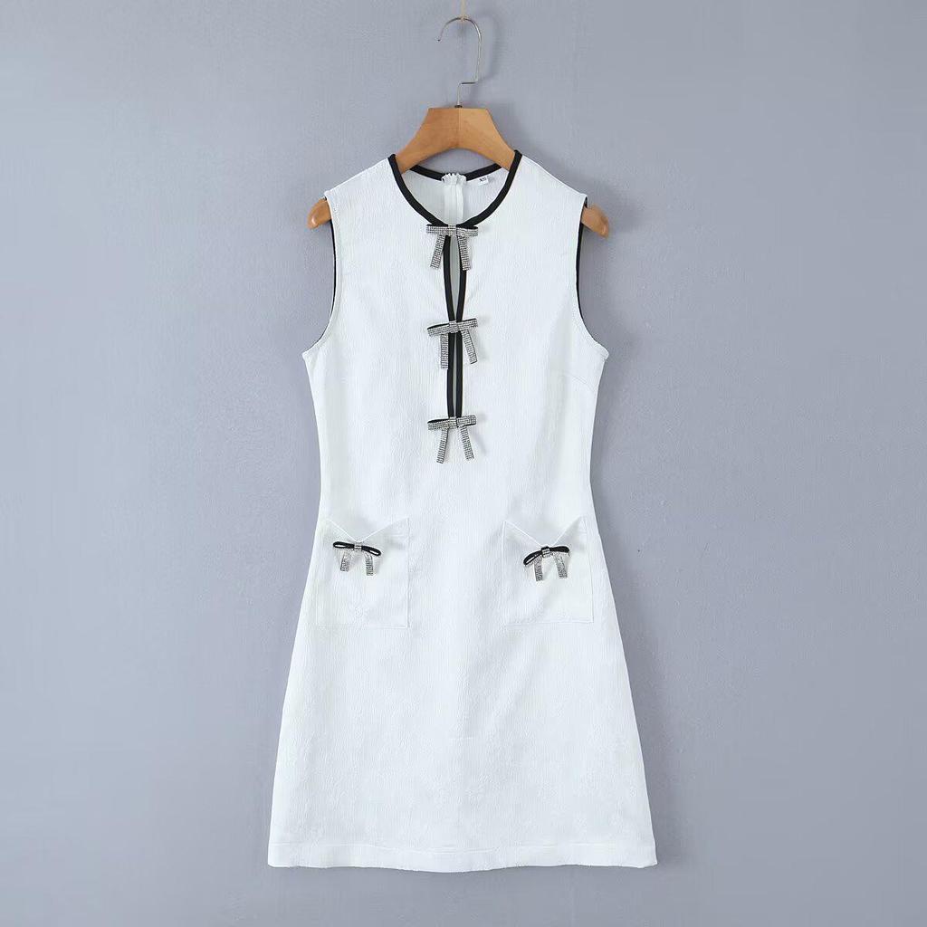 2025 Spring Women's Fashion Bow Textured Jacquard Mini Skirt: Euro-American Style